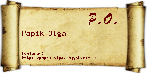 Papik Olga névjegykártya